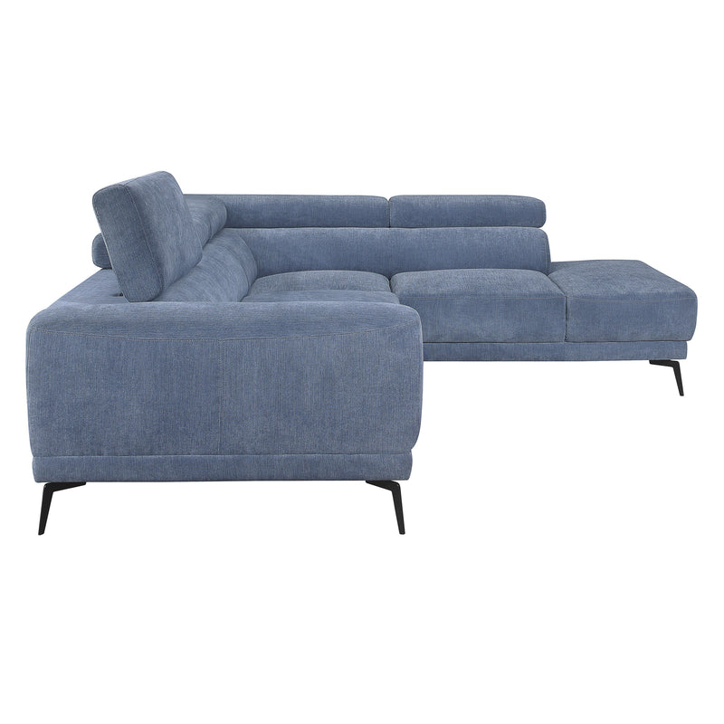 Ashland Blue RAF Sectional - Lara FurnitureSectional