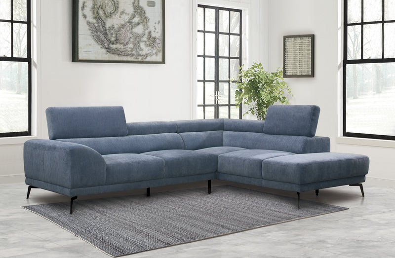 Ashland Blue RAF Sectional - Lara FurnitureSectional