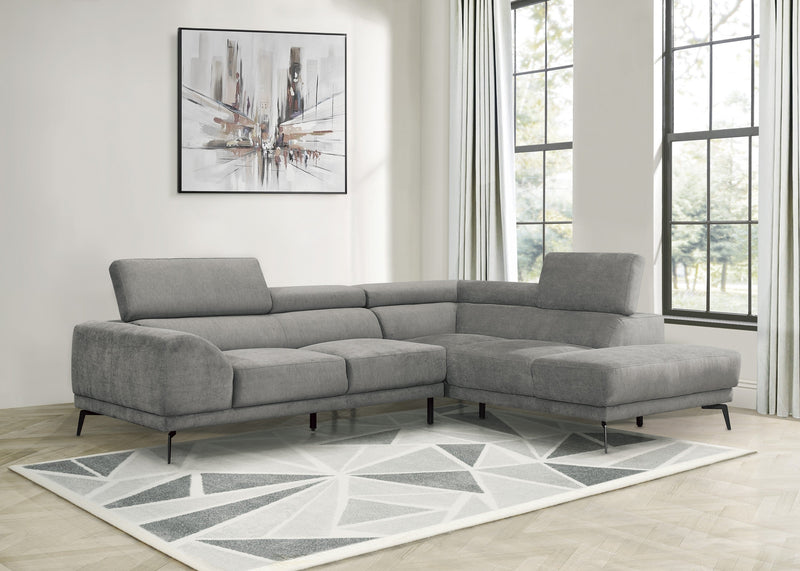 Ashland Gray RAF Sectional - Lara FurnitureSectional