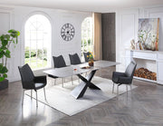 9422 Table With 1218 Swivel Dark Grey Chairs Set - Lara FurnitureDining Room Set