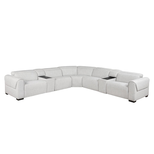 9455CLD*7LRRRPWH (7)7-Piece Modular Power Reclining Sectional with Power Headrests - 9455CLD*7LRRRPWH