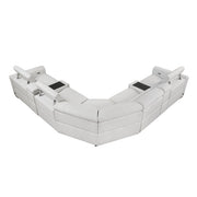 9455CLD*7LRRRPWH (7)7-Piece Modular Power Reclining Sectional with Power Headrests - 9455CLD*7LRRRPWH