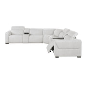 9455CLD*7LRRRPWH (7)7-Piece Modular Power Reclining Sectional with Power Headrests - 9455CLD*7LRRRPWH