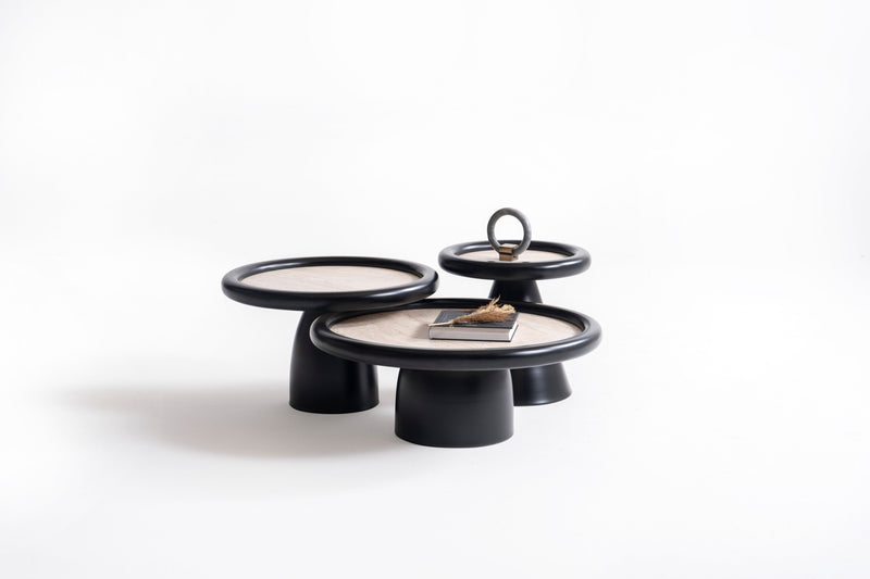 950 Black Travertine 3 Pc Coffee Table Set - Lara FurnitureCoffee Table