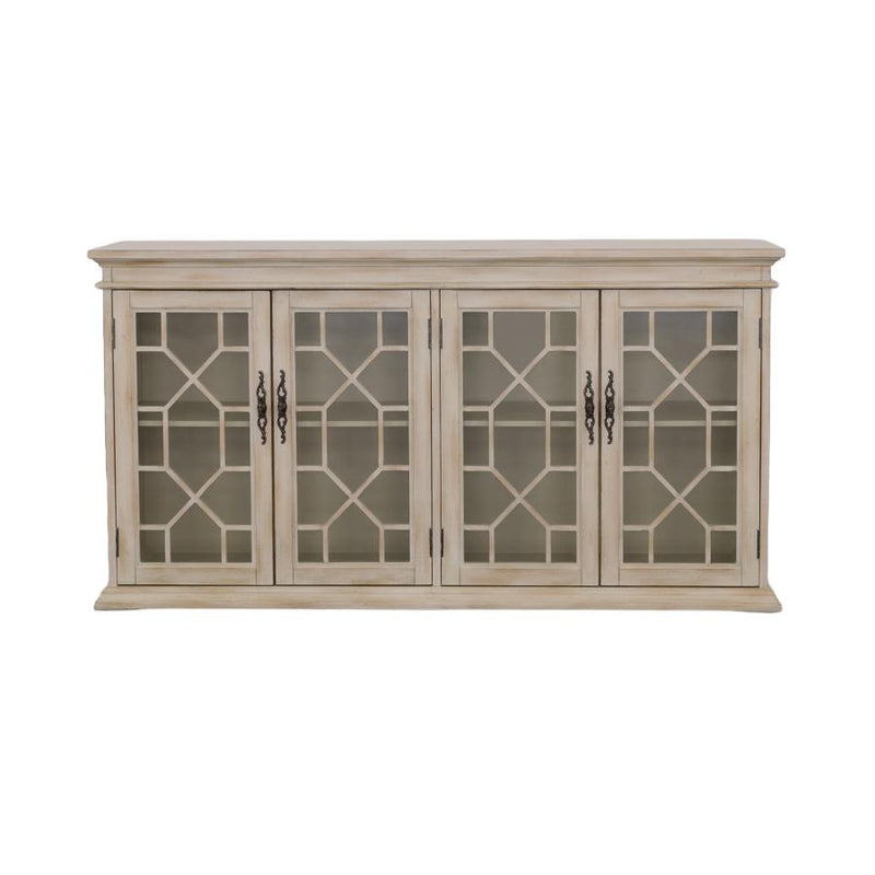 Kiara Glass Door Accent Cabinet Light Honey
