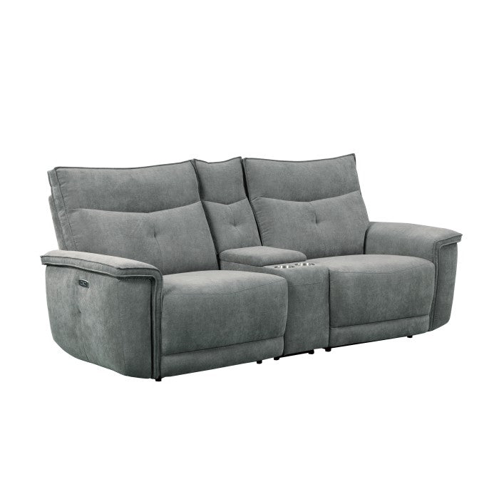 9509DG-2CNPWH* (3)Power Double Reclining Love Seat with Center Console, Power Headrests and USB Ports - 9509DG-2CNPWH*