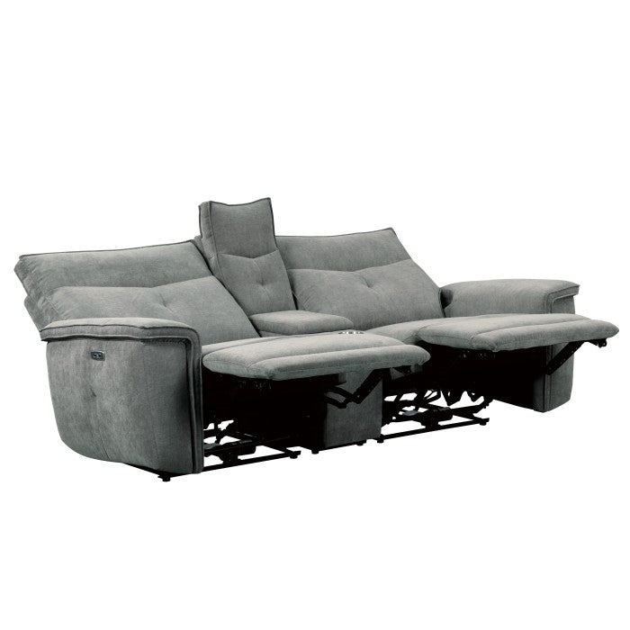 9509DG-2CNPWH* (3)Power Double Reclining Love Seat with Center Console, Power Headrests and USB Ports - 9509DG-2CNPWH*