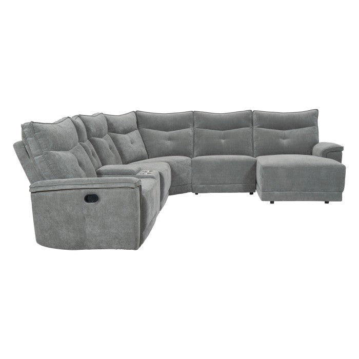 9509DG*6LR5R (6)6-Piece Modular Reclining Sectional with Right Chaise - 9509DG*6LR5R