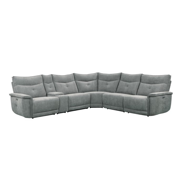 9509DG*6LRRRPWH (6)6-Piece Modular Power Reclining Sectional with Power Headrests and USB Ports - 9509DG*6LRRRPWH
