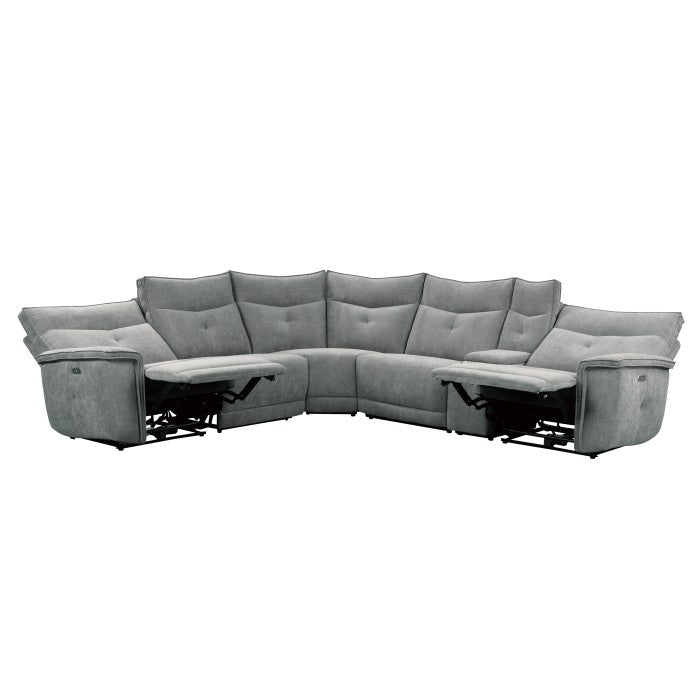 9509DG*6LRRRPWH (6)6-Piece Modular Power Reclining Sectional with Power Headrests and USB Ports - 9509DG*6LRRRPWH