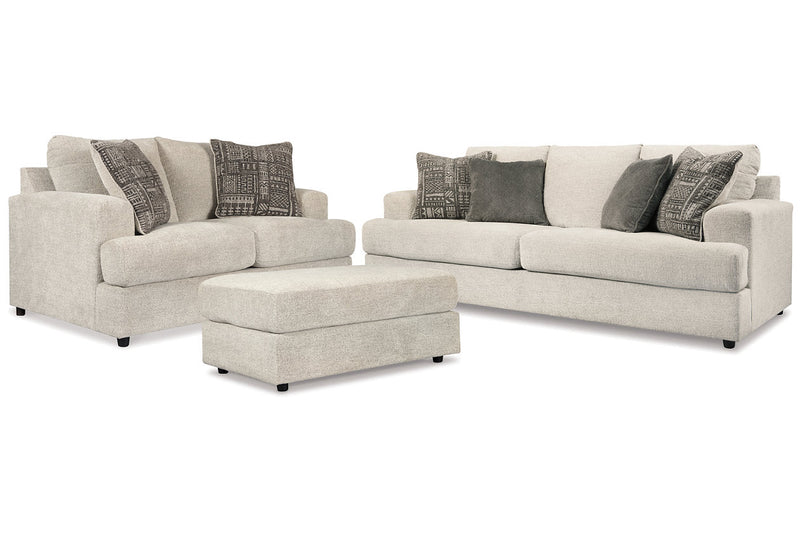 Soletren Stone Sofa, Loveseat, and Ottoman -  Ashley - Lara Furniture