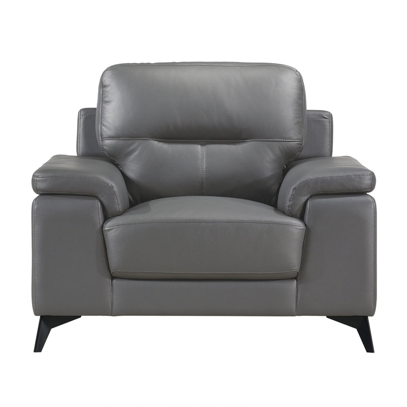 Mischa Dark Gray Top - Grain Leather Living Room Set - Lara FurnitureLiving Room Set