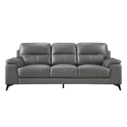 Mischa Dark Gray Top - Grain Leather Living Room Set - Lara FurnitureLiving Room Set