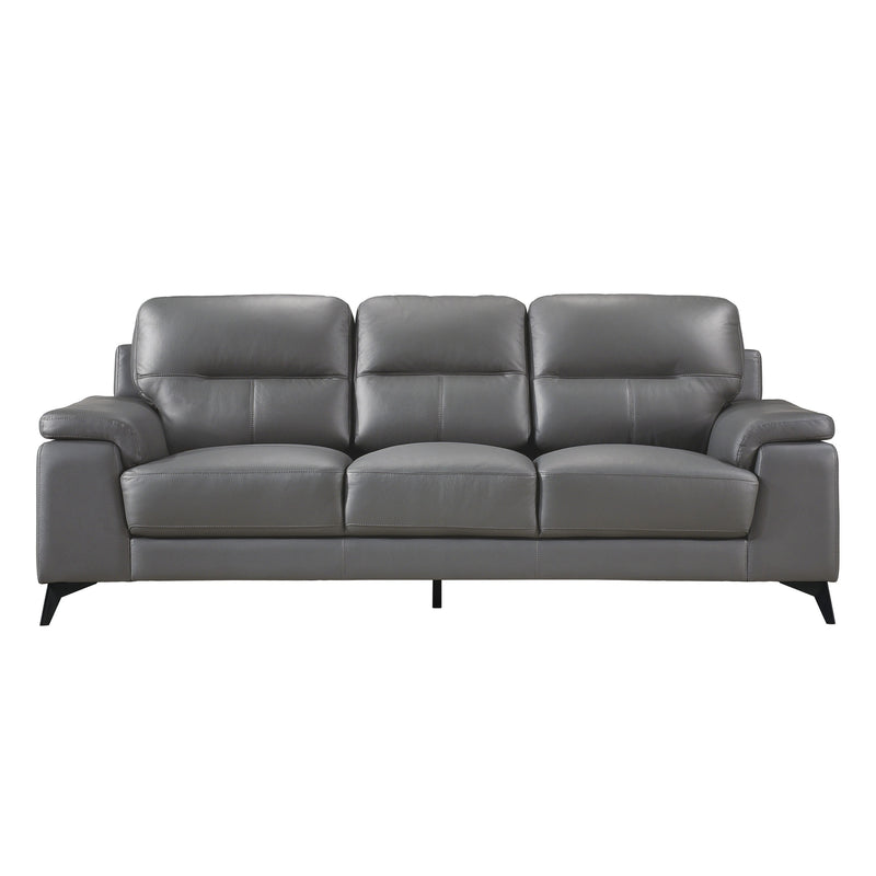 Mischa Dark Gray Top - Grain Leather Living Room Set - Lara FurnitureLiving Room Set