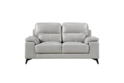 Mischa Silver Grain Top Grain Leather Living Room Set - Lara FurnitureLiving Room Set