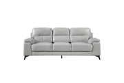 Mischa Silver Grain Top Grain Leather Living Room Set - Lara FurnitureLiving Room Set