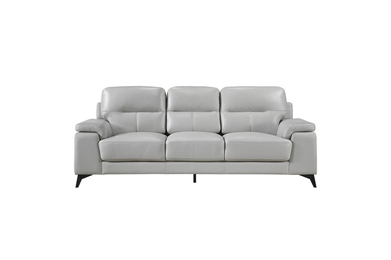 Mischa Silver Grain Top Grain Leather Living Room Set - Lara FurnitureLiving Room Set