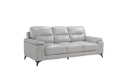 Mischa Silver Grain Top Grain Leather Living Room Set - Lara FurnitureLiving Room Set