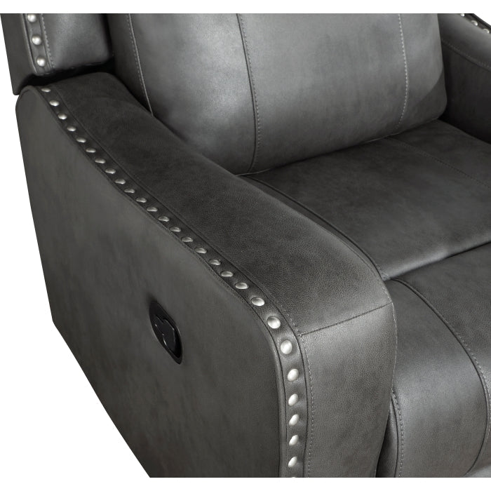 9515DGY-2 Double Reclining Love Seat with Center Console - 9515DGY-2
