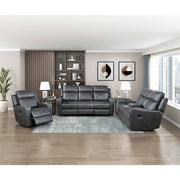 9515DGY-2 Double Reclining Love Seat with Center Console - 9515DGY-2