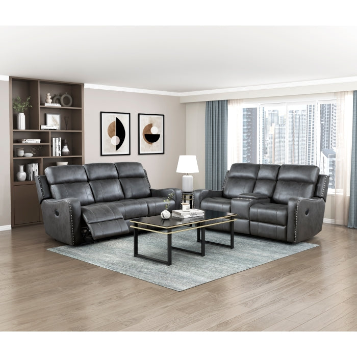 9515DGY-3PW Power Double Reclining Sofa - 9515DGY-3PW