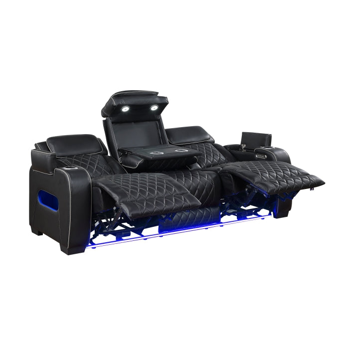 9516BLK*2PWH 2pc Set: Sofa, Love (Power) - 9516BLK*2PWH