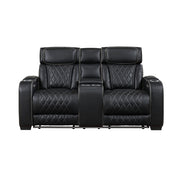 9516BLK*2PWH 2pc Set: Sofa, Love (Power) - 9516BLK*2PWH