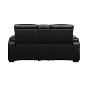 9516BLK-2PWH Power Double Reclining Love Seat with Center Console, Power Headrests, Storage Arms(Top and Side), Cup holders, Charging Ports and LED lighting - 9516BLK-2PWH