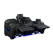 9516BLK-2PWH Power Double Reclining Love Seat with Center Console, Power Headrests, Storage Arms(Top and Side), Cup holders, Charging Ports and LED lighting - 9516BLK-2PWH