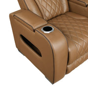 9516BRW-1PWH Power Reclining Chair with Power Headrest, Cup holders and Storage Arms(Top and Side), Charging Ports and LED lighting - 9516BRW-1PWH