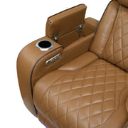 9516BRW-1PWH Power Reclining Chair with Power Headrest, Cup holders and Storage Arms(Top and Side), Charging Ports and LED lighting - 9516BRW-1PWH
