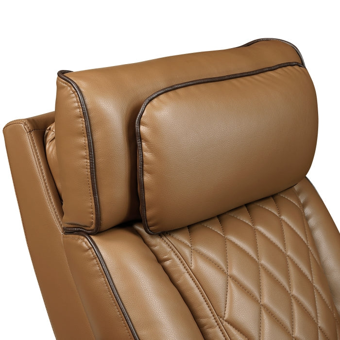 9516BRW-1PWH Power Reclining Chair with Power Headrest, Cup holders and Storage Arms(Top and Side), Charging Ports and LED lighting - 9516BRW-1PWH