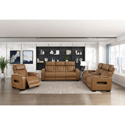 9516BRW-1PWH Power Reclining Chair with Power Headrest, Cup holders and Storage Arms(Top and Side), Charging Ports and LED lighting - 9516BRW-1PWH