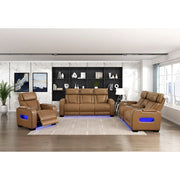 9516BRW-1PWH Power Reclining Chair with Power Headrest, Cup holders and Storage Arms(Top and Side), Charging Ports and LED lighting - 9516BRW-1PWH