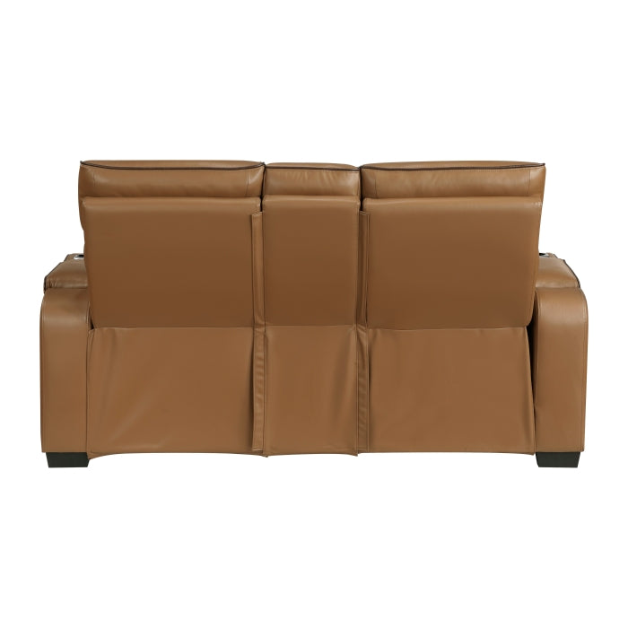 9516BRW*2PWH 2pc Set: Sofa, Love (Power) - 9516BRW*2PWH
