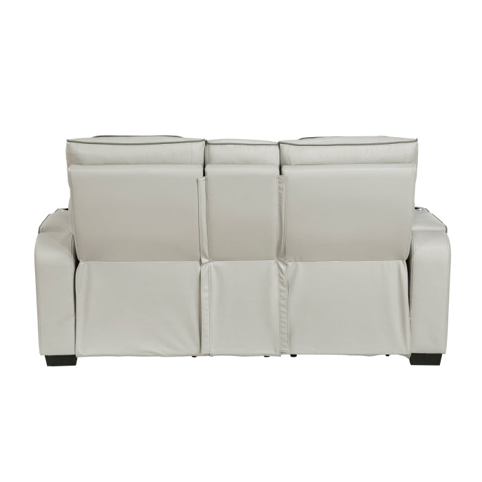 9516TPE-2PWH Power Double Reclining Love Seat with Center Console, Power Headrests, Storage Arms(Top and Side), Cup holders, Charging Ports and LED lighting - 9516TPE-2PWH