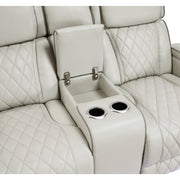 9516TPE-2PWH Power Double Reclining Love Seat with Center Console, Power Headrests, Storage Arms(Top and Side), Cup holders, Charging Ports and LED lighting - 9516TPE-2PWH