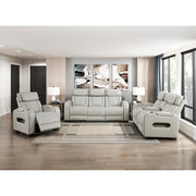 9516TPE-2PWH Power Double Reclining Love Seat with Center Console, Power Headrests, Storage Arms(Top and Side), Cup holders, Charging Ports and LED lighting - 9516TPE-2PWH