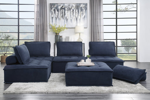 Ulrich Blue Modular 5 - Piece Modular Sectional - Lara FurnitureSectional