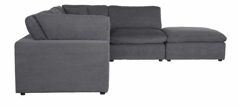 Guthrie Gray Modular 5 - Piece Modular Sectional with Ottoman - Lara FurnitureSectional