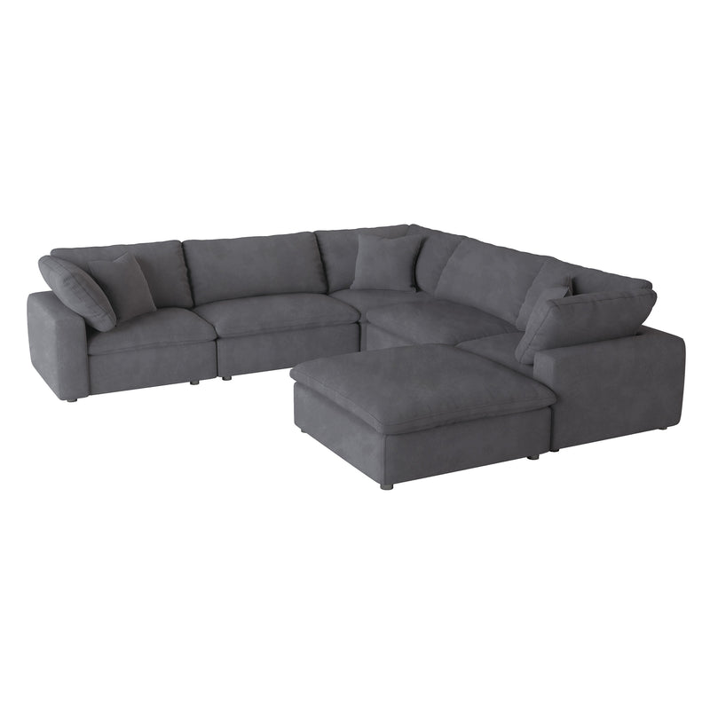 Guthrie Gray Modular 6 - Piece Modular Sectional with Ottoman - Lara FurnitureSectional