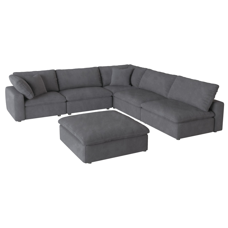 Guthrie Gray Modular 6 - Piece Modular Sectional with Ottoman - Lara FurnitureSectional