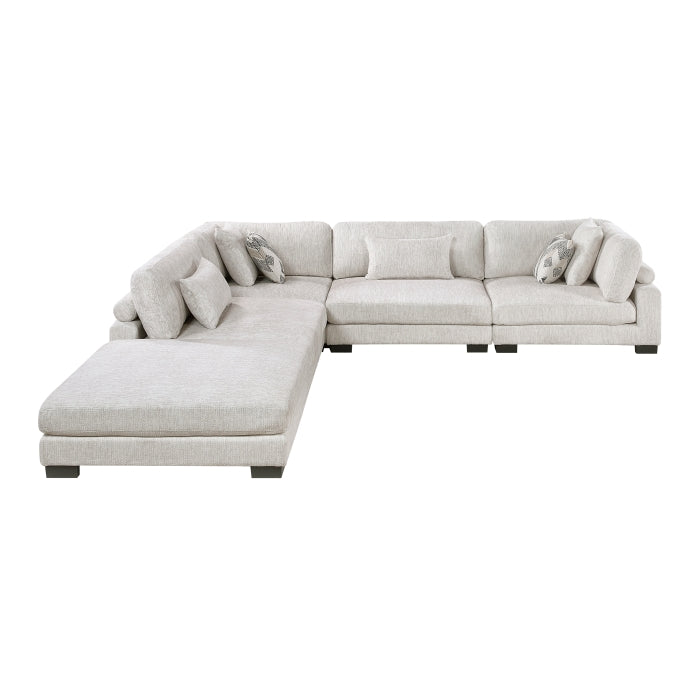 9555BEG*52CR2ACOT (5)5-Piece Modular Sectional with Ottoman - 9555BEG*52CR2ACOT