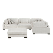 9555BEG*53CRACOT (5)5-Piece Modular Sectional with Ottoman - 9555BEG*53CRACOT