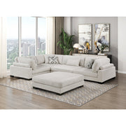 9555BEG*53CRACOT (5)5-Piece Modular Sectional with Ottoman - 9555BEG*53CRACOT