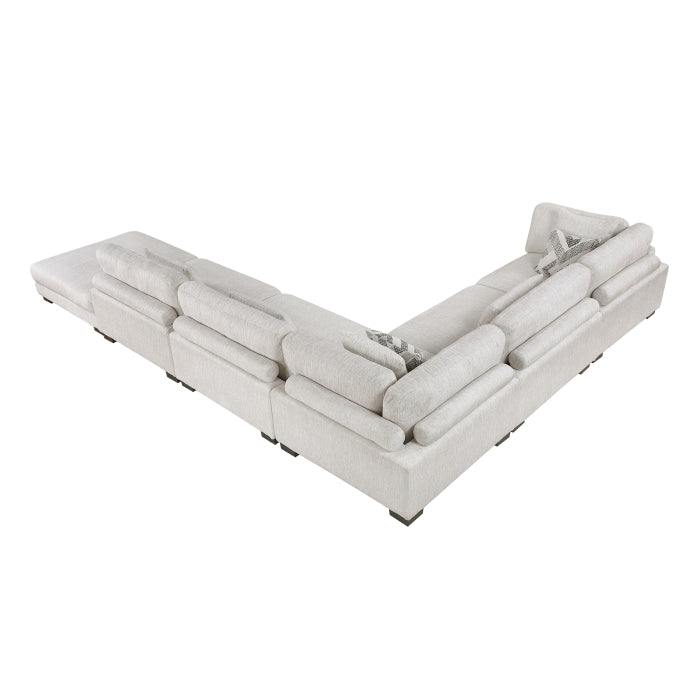 9555BEG*62CR3ACOT (6)6-Piece Modular Sectional with Ottoman - 9555BEG*62CR3ACOT