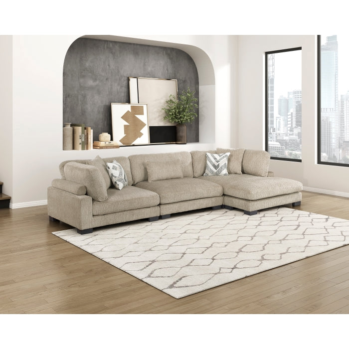 9555BRW*3CRACVC (3)3-Piece Modular Sectional with Chaise - 9555BRW*3CRACVC