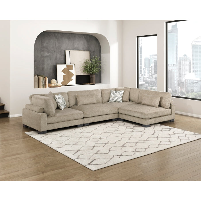 9555BRW*42CR2AC (4)4-Piece Modular Sectional - 9555BRW*42CR2AC