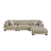 9555BRW*42CRACOT (4)4-Piece Modular Sectional with Ottoman - 9555BRW*42CRACOT