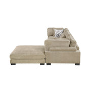 9555BRW*42CRACOT (4)4-Piece Modular Sectional with Ottoman - 9555BRW*42CRACOT